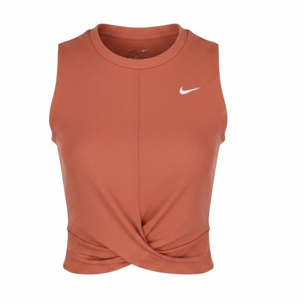 Nike Mauve Sleeveless High Neck Twist Front Crop Workout Top XS